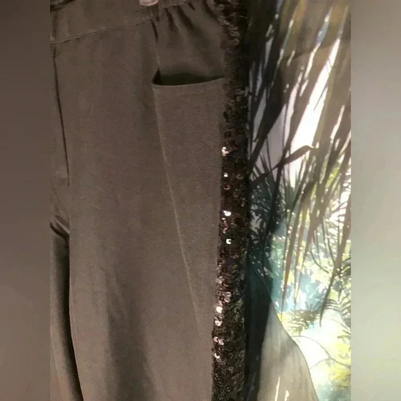 VENUS Black Sequin Trim Pants - Picture 8 of 12